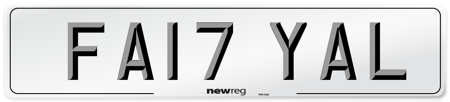 FA17 YAL Number Plate from New Reg
